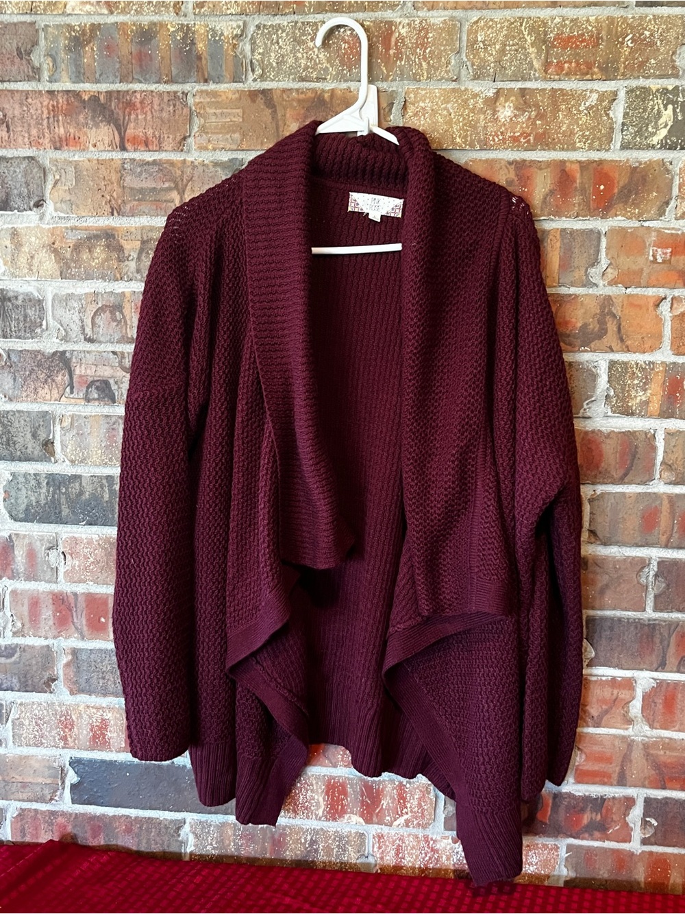 Pink Rose Burgundy Cardigan Women’s Size:Large